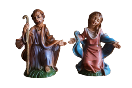 Vtg Christmas Nativity Hard Plastic Replacement Lot Italy Mary + Joseph ... - $12.95