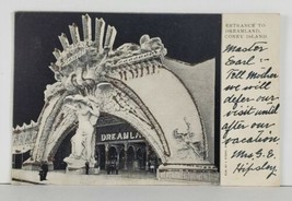 NY Entrance DreamLand Coney Island Glitter Accent 1906 To Baltimore Postcard Q4 - £15.92 GBP