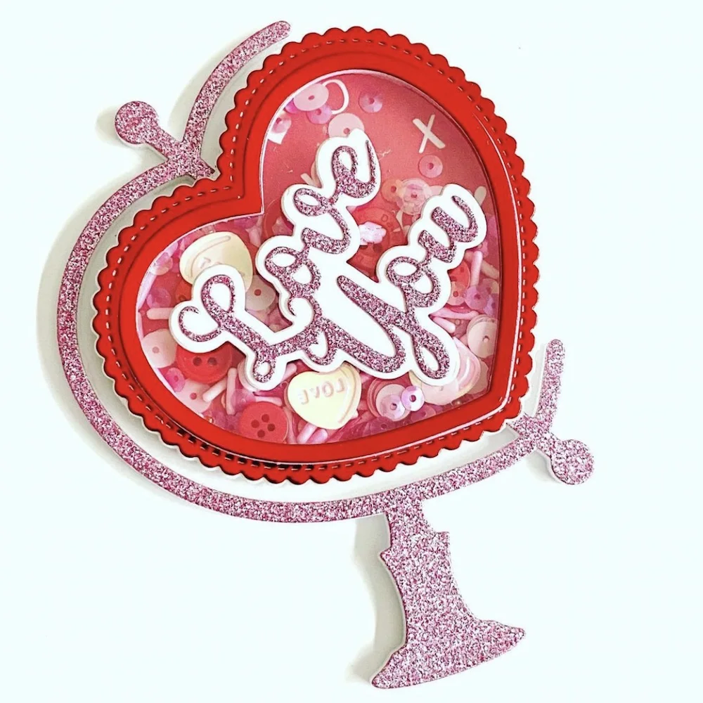 Valentines Heart Globe Shaker Love You Metal Cutting Dies Scrapbook Card... - $16.53