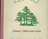 Cedars Lebanese Mediterranean Cuisine Menu Lenox Road Atlanta Georgia  - £14.19 GBP