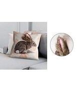 ManualWW Brown Easter Bunny Rabbit Printed Throw Pillow with 3D Ears 18 ... - $659.52 MXN