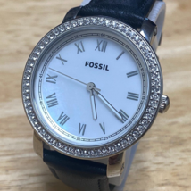 Fossil Quartz Watch ES3190 Unisex Silver Roman MOP Leather Analog New Battery - £22.99 GBP