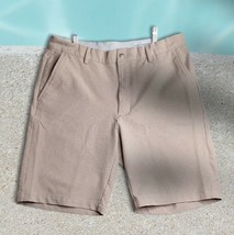 Greg Norman Golf Shorts Mens 34 x 9.5 Khaki Tan Comfort Fit Flat Front C... - $12.99