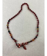 Necklace String for crafts: Red Resin, Glass Mosaic, Clay Painted Dragon - £18.68 GBP