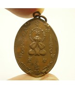 LP Noi of Wat Srisathong Temple Phra Pid Ta Coin Buddha real amulet brass pendan - $187.99