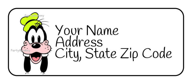 Goofy Return Address Labels, Stickers, Personalized, Disney, Tags (30)