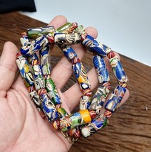 Vintage Venezianischer Stil Mosaik Glasperlen extra lange Halskette Gesc... - $1,020.78 MXN