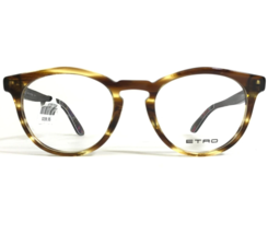 Etro Eyeglasses Frames ET2632 772 Brown Striped Horn Round Full Rim 50-20-140 - £51.21 GBP