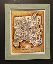 Smith Maps Studio Denver Co Neighborhoods Map Reprint Signed Numbered 14/100 - £181.18 GBP