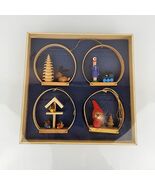 Original Erzgebirge Made in Germany Wooden Ornaments Set 4 Xmas Handmade - $98.01