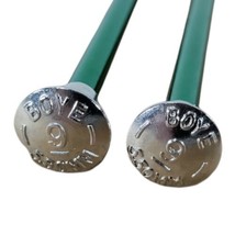 Boye Knitting Needles Set Of Two #9 10&quot; 5.50mm Green Metallic - £7.01 GBP