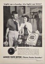 1955 Print Ad Lucky Strike Cigarettes Couple Smoke Luckies at Golf Range - £15.23 GBP