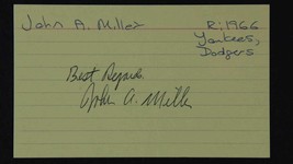 John A. Miller Signed Autographed Vintage 3x5 Index Card - £3.91 GBP
