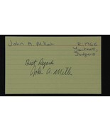 John A. Miller Signed Autographed Vintage 3x5 Index Card - £3.87 GBP