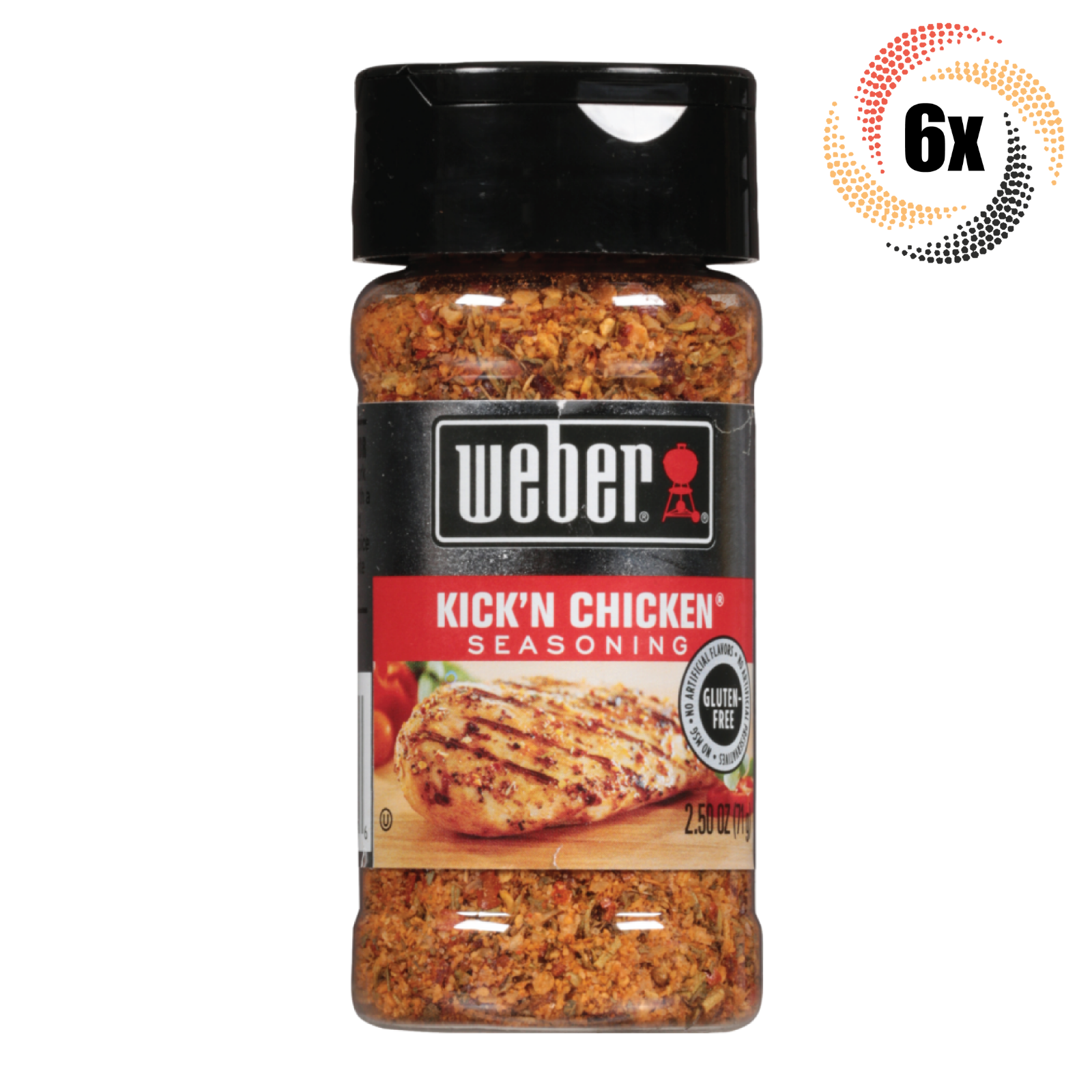 Primary image for 6x Shakers Weber Kick N Chicken Flavor Seasoning | 2.5oz | Gluten & MSG Free