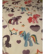 My Little Pony Twin 3 Piece Sheet Set white/pink/Rainbows/Hearts/Stars b... - $446.85 MXN