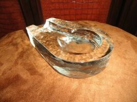 Art Deco heavy glass cigar ashtray. Measures 7.5"  L  x  5"  W x  1.5' H image 9