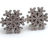 Authentic PANDORA Snowflake Earrings with Clear CZ, 290589CZ, New - £45.41 GBP