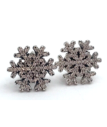 Authentic PANDORA Snowflake Earrings with Clear CZ, 290589CZ, New - £45.02 GBP