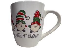Gnome Large Christmas Coffee Tea Mug “Hanging With My Gnomies”Festive Ce... - $12.82