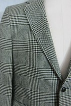 Brooks Brothers Black/Gray Glenplaid Wool Sport Coat 41R Made in Italy Leather - £51.12 GBP