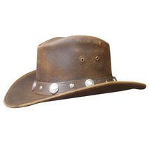 Buffalo coin band rodeo crazy horse leather hat a thumb200