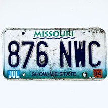 2004 United States Missouri Show Me State Passenger License Plate 876 NWC - £12.97 GBP