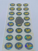 100 ROOSTER-.50 INCH ROUND SECURITY HOLOGRAM LABELS STICKERS SEALS - $8.90