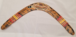 Hand Crafted Australian Aboriginal Wood Boomerang Hand Painted Aboriginal Symbol - £20.86 GBP