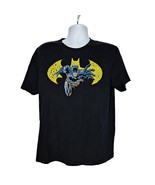 Batman Men&#39;s T Shirt Size Large Batman Lunging Forward Short Sleeve Black - £20.34 GBP