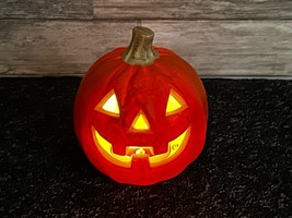 Season&#39;s LED Light Up Foam Mold Jack-O-Lantern Halloween Pumpkin - £5.43 GBP