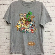 Nickelodeon Rugrats Mens Graphic T-Shirt Gray Crew Neck Short Sleeve Tee L - £12.05 GBP