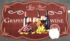 Printed Kitchen Rug Runner (nonskid)(22&quot;x36&quot;) Main Street,Wine &amp; Grapes,Heavy,Ah - £15.56 GBP