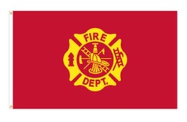 3x5FT Fire Department Flag Red Firefighter Banner Safety Man Cave Outdoo... - €3,35 EUR