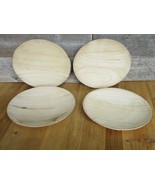 4 Rustic Wood Round Serving Dishes Trays Fruit Bowl Platter Dough 12&quot; X 10&quot; - $466.47 MXN