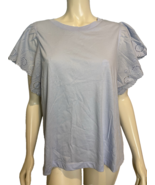 NWT Old Navy Light Blue Short Butterfly Sleeve Crew Neck Top Size XL Tall - $14.24