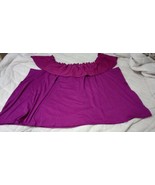 Lane Bryant Plus Women Ruffle Neck Fuchsia Off Shoulder Belted Top Purpl... - $608.59 MXN