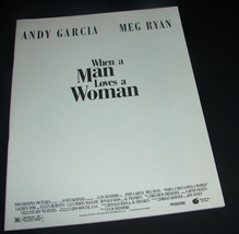 1994 WHEN A MAN LOVES A WOMAN Movie Press Kit Production Notes Pressbook - $14.49