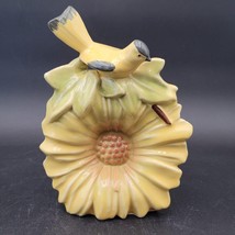 Rare Vintage McCoy Yellow Sunflower And Goldfinch Bird Wall Pocket Plant... - $64.34
