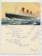 Cunard Line Lunch &amp; Gala Dinner Menu Set RMS Queen Mary June 14, 1958 Si... - $27.72