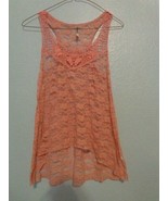 Wallflower Size S Lace Pink Floral Hi Lo Tank Top Blouse Shirt Sleeveless - £4.56 GBP