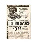 1947 World War Surplus Shoe Pacs Boots Advertisement Vintage WW2 Militar... - $27.40 CAD