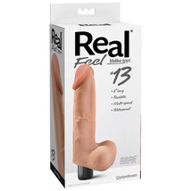 Pipedream Real Feel Lifelike Toyz Realistic 8 in. Vibrating Dildo w/Balls Beige - £34.27 GBP