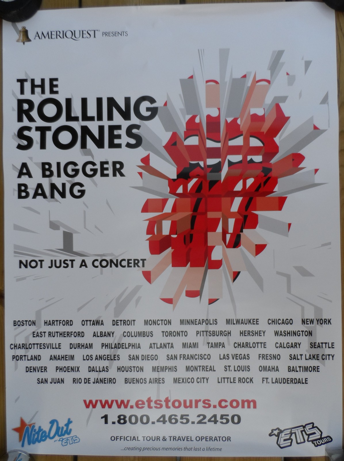 The Bigger Bang Tour 2006 Poster With Dates North American Tour 60*47 cm RS - $19.50
