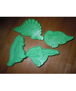 Vintage 4 Green Wilton Dinosaurs Cookie Cutter Set 1988 - $113.18 MXN