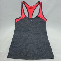 Neon Orange Gray Athletic workout racer back Women&#39;s Small tank top by St. Even - £13.23 GBP