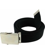 1.25&quot; WIDE HEAVY DUTY BLACK CANVAS ADJUSTABLE ONE SIZE MILITARY STYLE BELT - $10.54 CAD