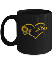 Coffee Mug Funny Butterflies Sunflowers Heart  - $19.95