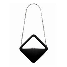 [EAM] Women New  Chains Triangle Rhombus PU Leather Personality All-match Crossb - £34.60 GBP