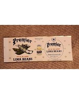 Original Vintage Can/Jar Label For &quot;Premier Lima Beans&quot; By Frabcis H Leg... - $6.99